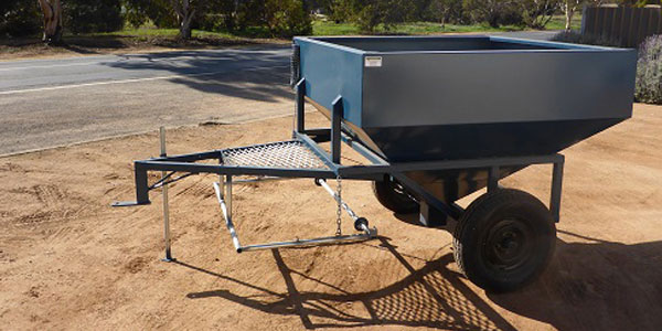 Custom-built chicken feed trailer for farm operations